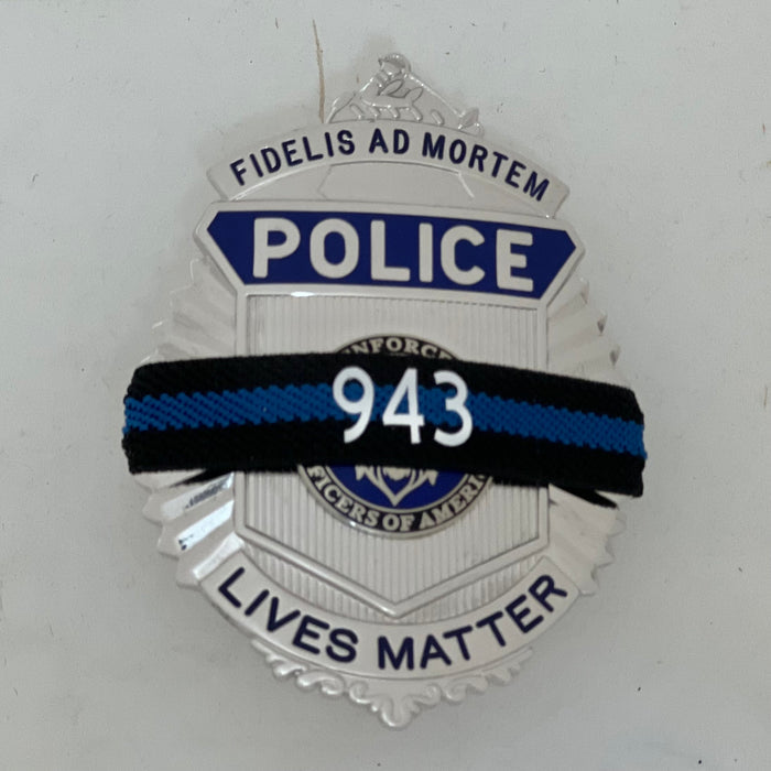 Ten Personalized Thin Blue Line Mourning Bands: A Custom Tribute to Fallen Heroes 1/2 Inch