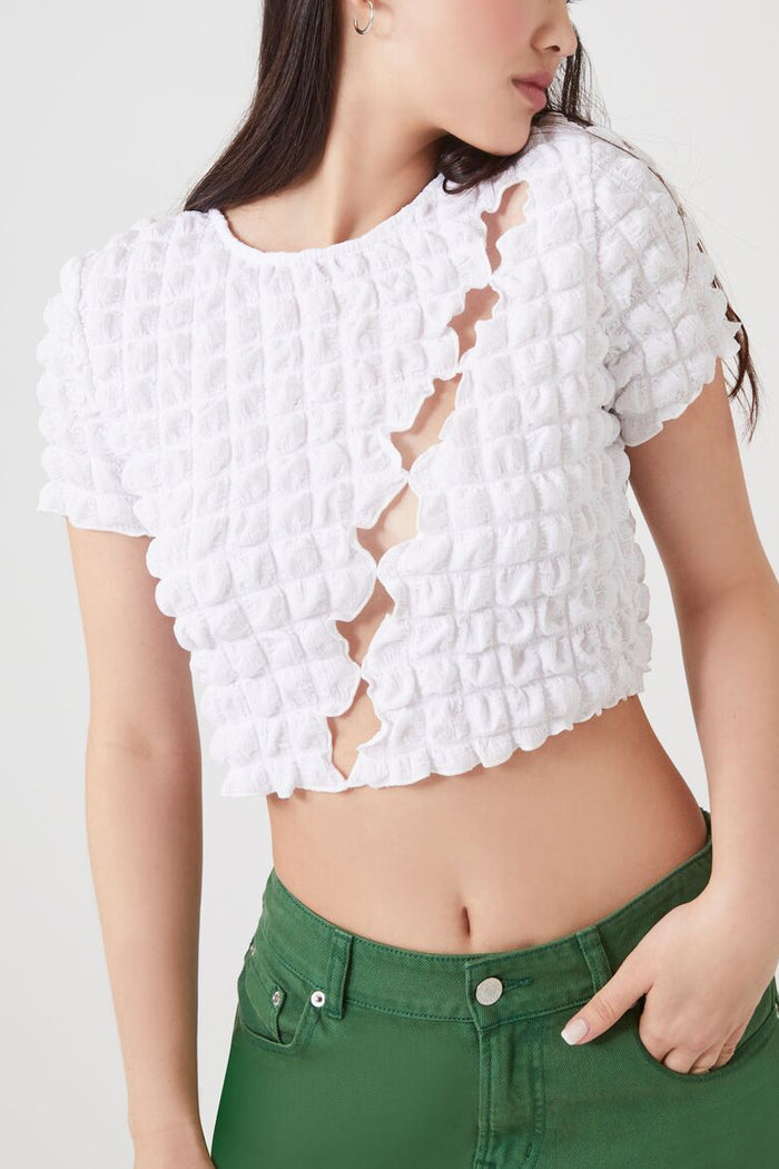 Textured Cutout Crop Top