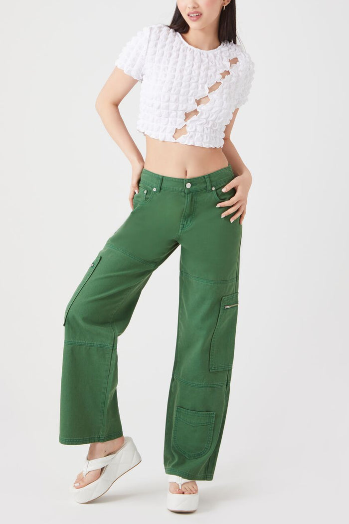 Textured Cutout Crop Top