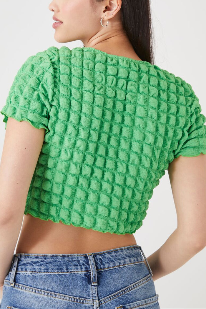 Textured Cutout Crop Top