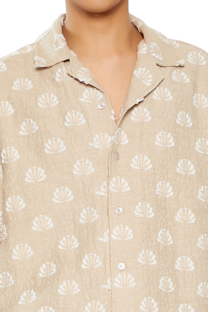 Textured Geo Cuban-Collar Shirt