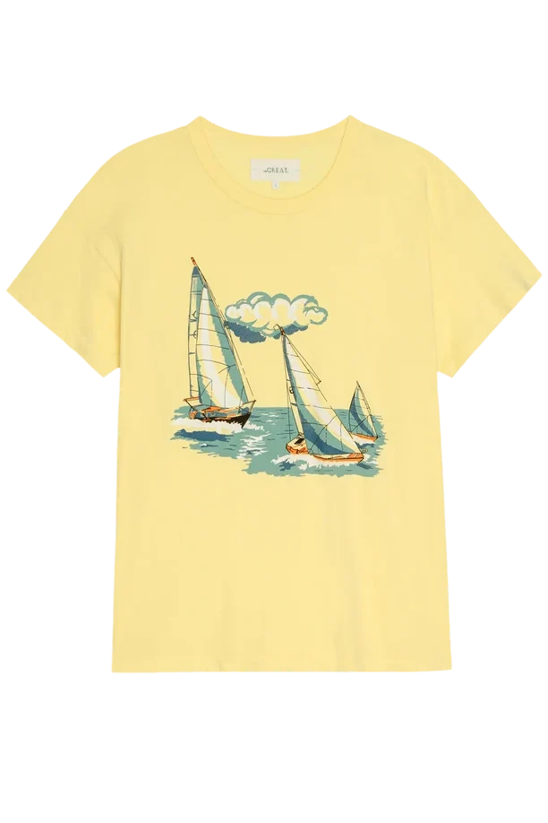The Boxy Crew w/ Sailing Boats Graphic T-Shirts & Tanks The Great