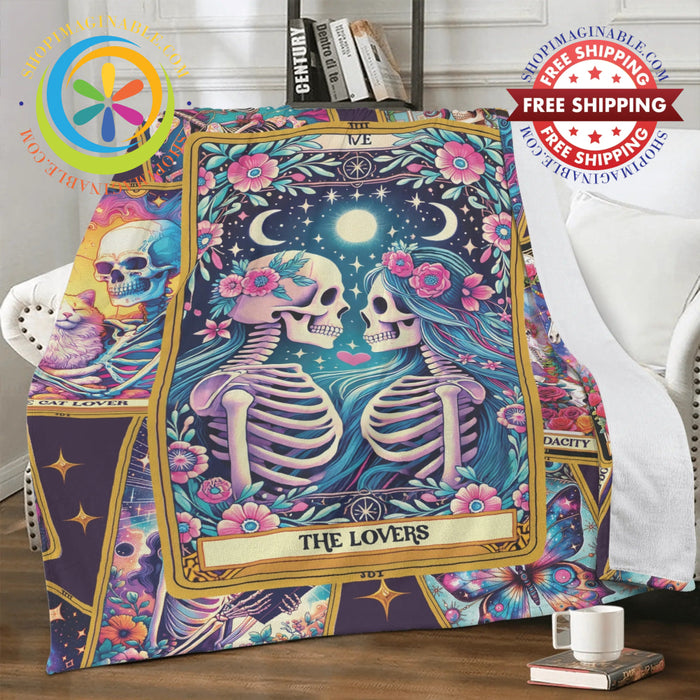 The Lovers Tarot Premium Fleece Blanket