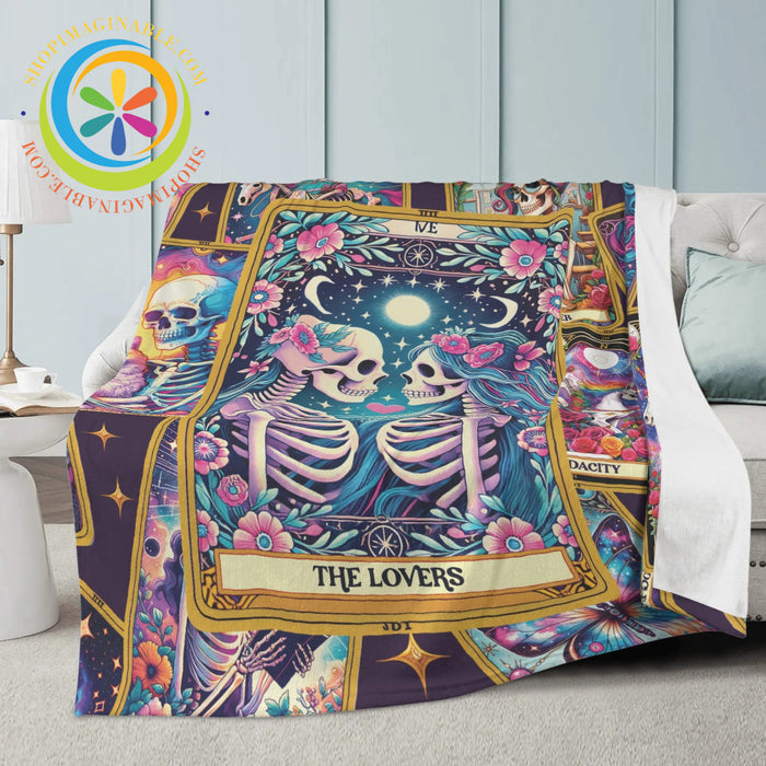 The Lovers Tarot Premium Fleece Blanket