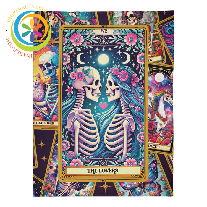 The Lovers Tarot Premium Fleece Blanket
