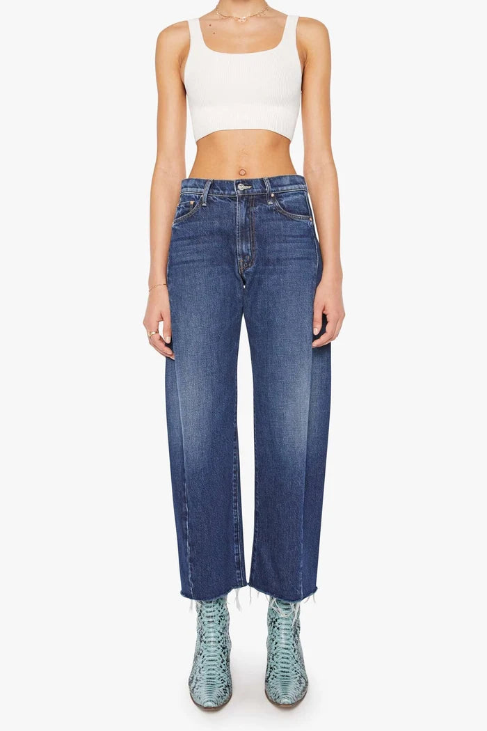 The Mid Rise Full-Pipe Flood Fray Jeans MOTHER