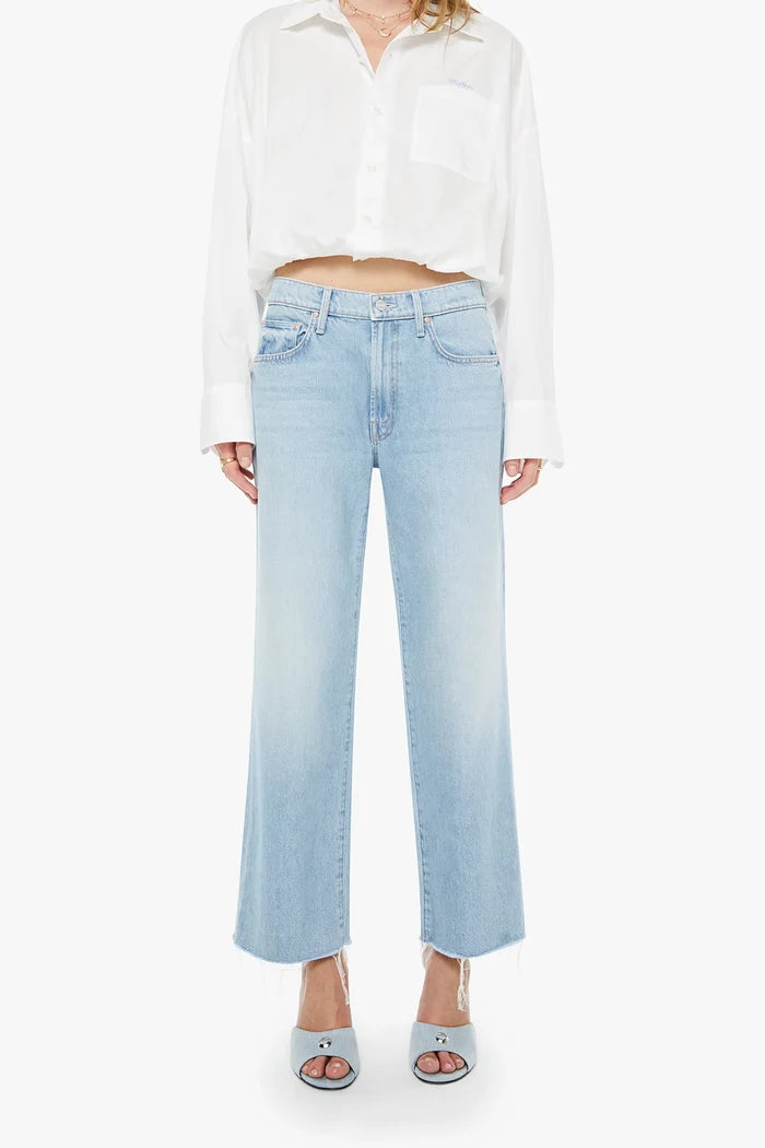 The Mid Rise Rambler Zip Ankle Fray Jeans MOTHER