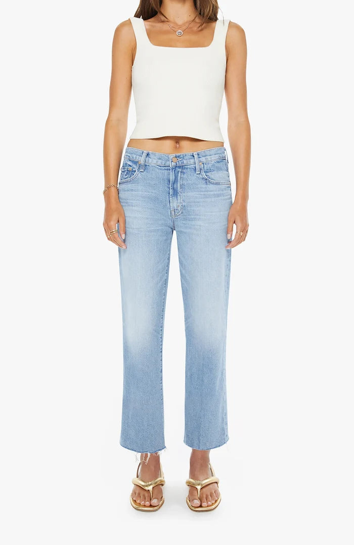 The Mid Rise Rambler Zip Ankle Fray Jeans MOTHER