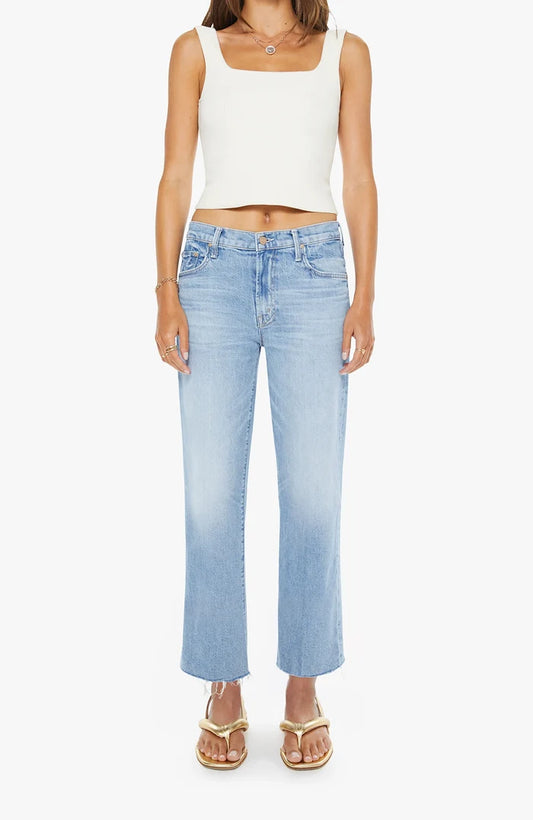 The Mid Rise Rambler Zip Ankle Fray Jeans MOTHER