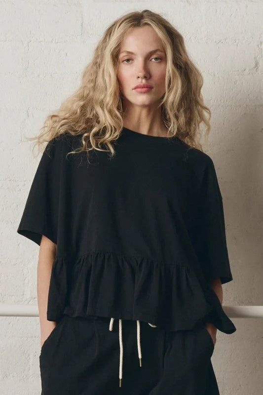 The Oversized Ruffle Peplum Tee T-Shirts & Tanks The Great