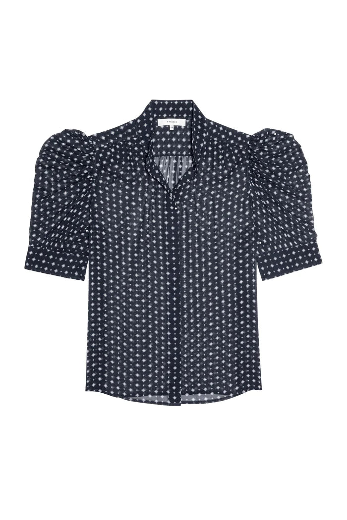 The Tie Print Gillian Top Tops FRAME