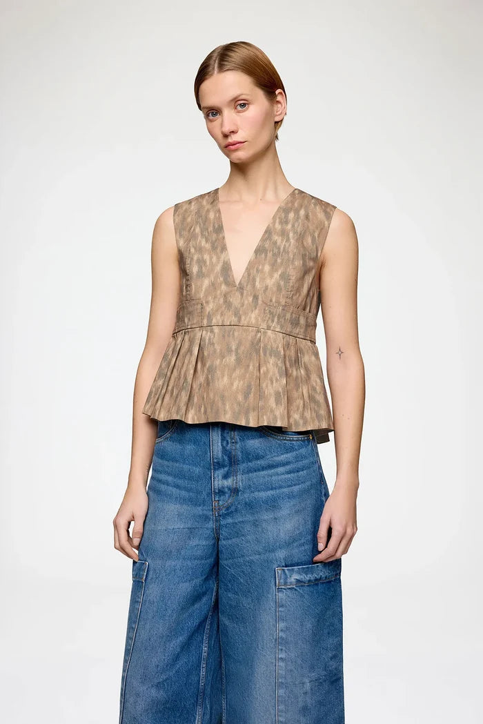 Top in Printed Cotton Shirts & Tops Ganni
