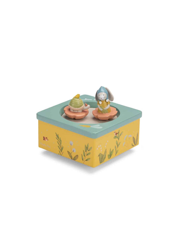 Trois Petits Lapins Music Box – Rabbit & Tortoise Musical Box - Moulin Roty