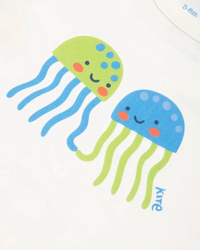 Under The Sea Organic Baby Sleepsuit – Zip Front Babygrow - Kite