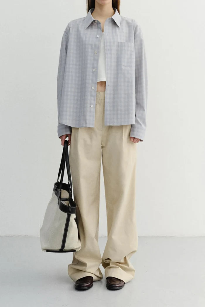 Unisex Cropped Checked Shirt Shirts & Tops Dunst