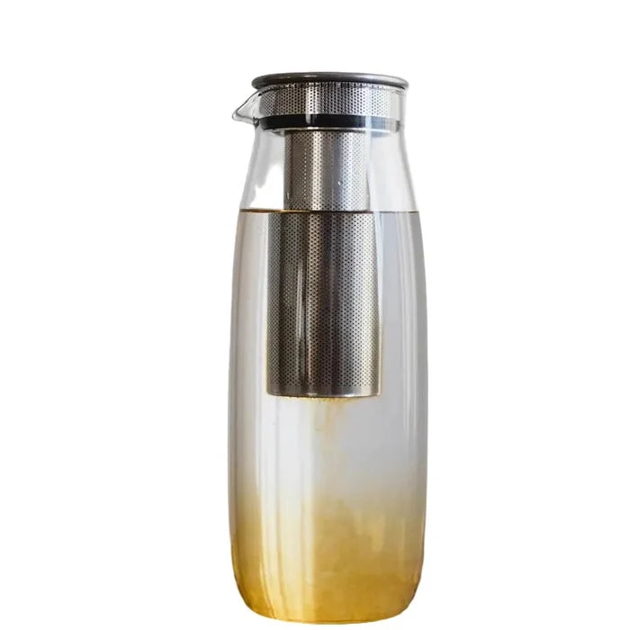 Unitea Cold Brew Glass Carafe with Lid & Strainer - 1.1L