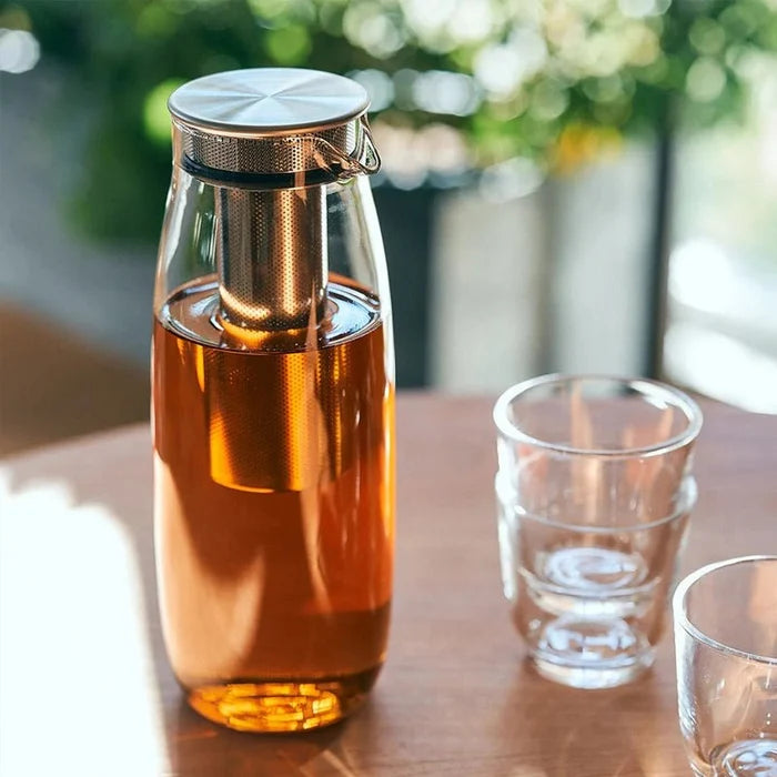 Unitea Cold Brew Glass Carafe with Lid & Strainer - 1.1L