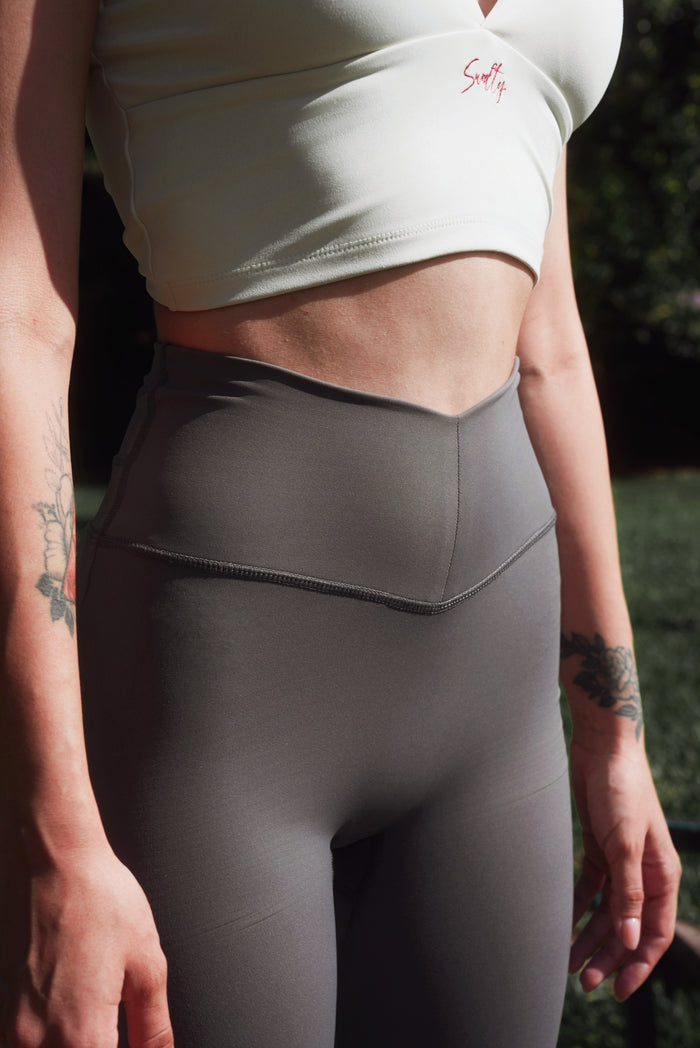 V-cut Flare Tights | Étoupe