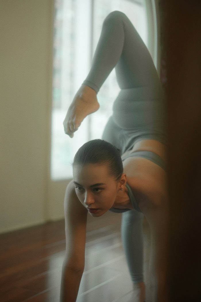 V-cut Long Tights | Dark Cyan
