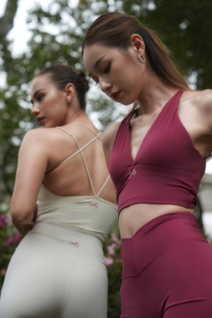 V-cut Short Tights | Burgundy
