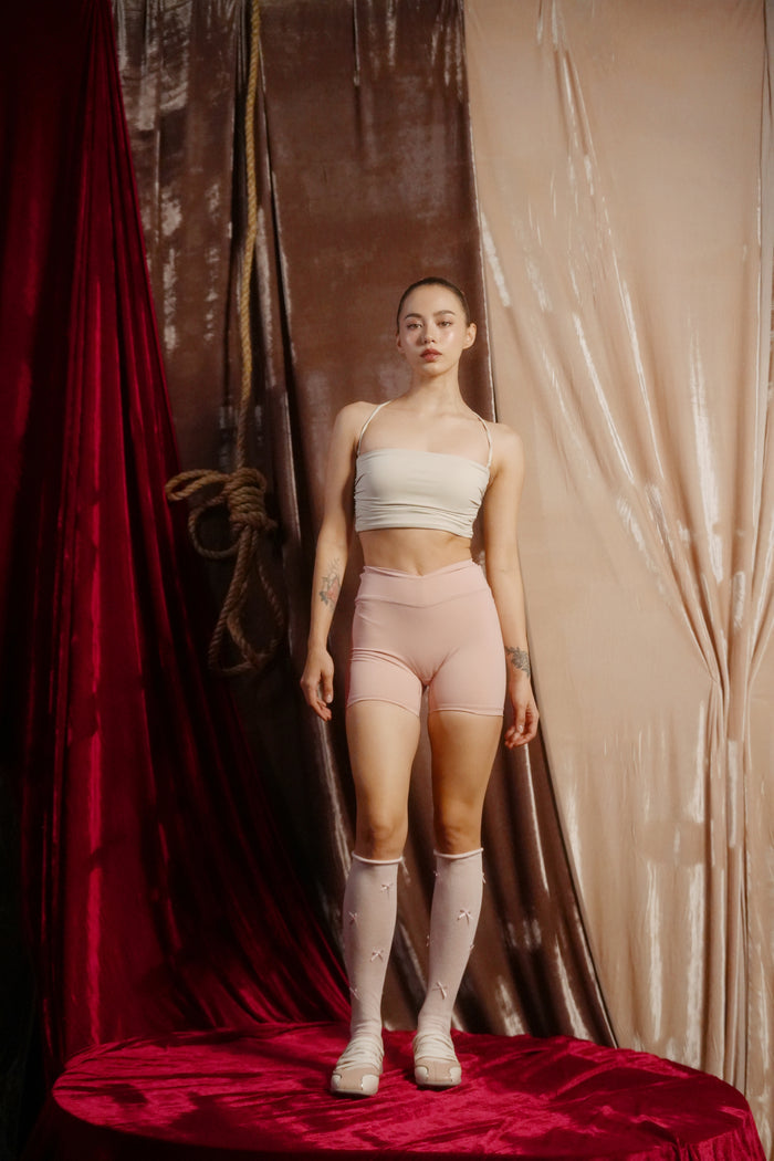 V-cut Short Tights | Pink