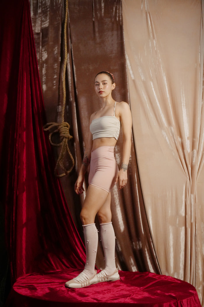 V-cut Short Tights | Pink
