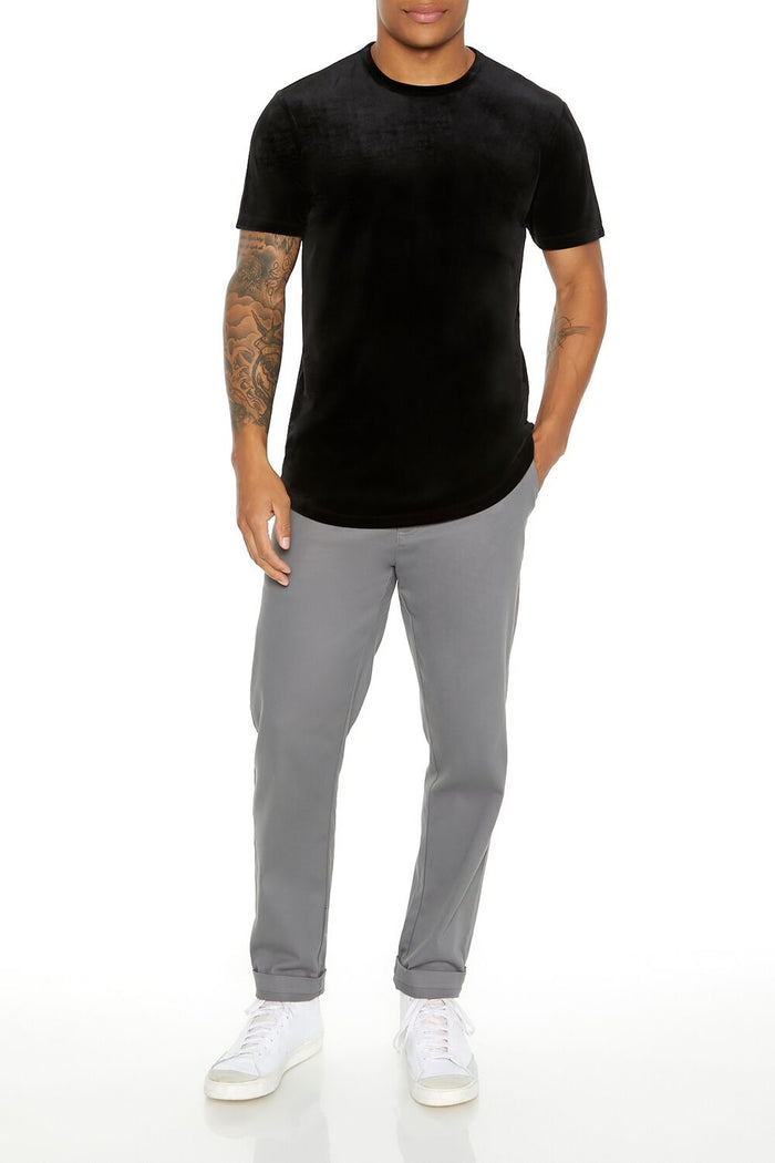 Velour Curved-Hem Tee