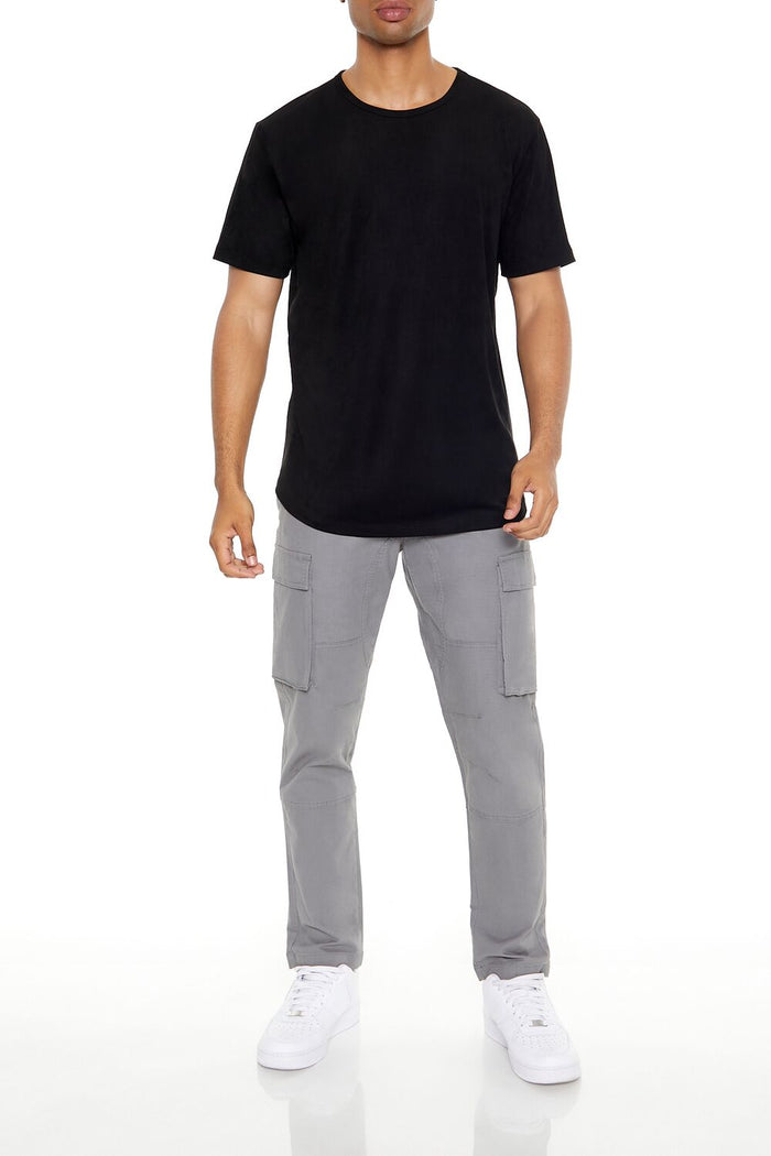 Velour Curved-Hem Tee