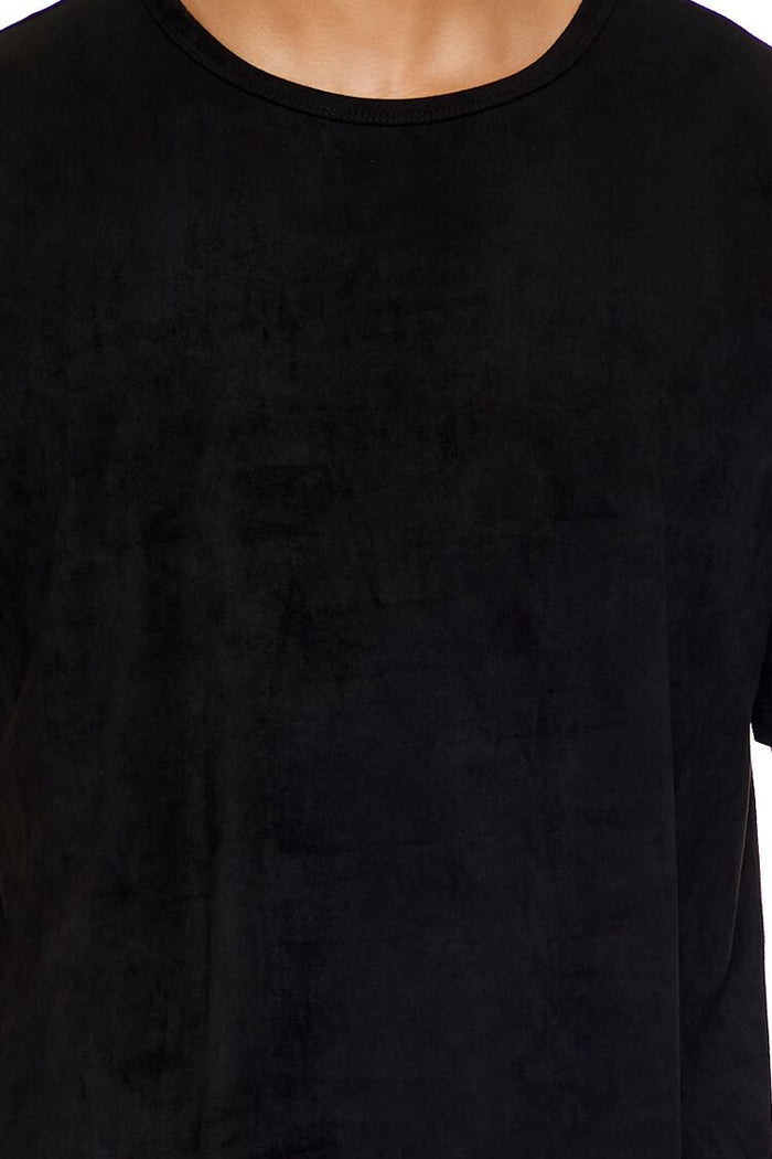 Velour Curved-Hem Tee