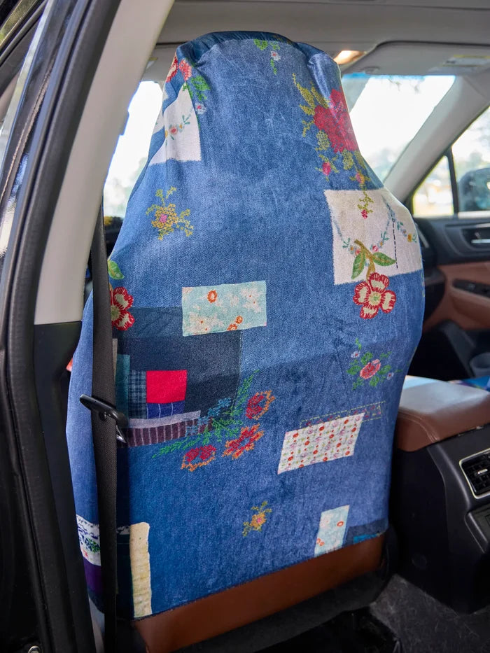 Velvet Front Car Seat Cover, Set of 2 - Western Craft-view 2