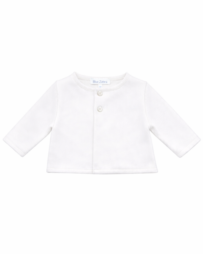 White Pima Cotton Cardigan - The Blue Zebra