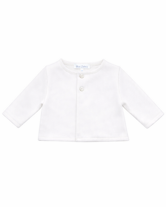 White Pima Cotton Cardigan - The Blue Zebra