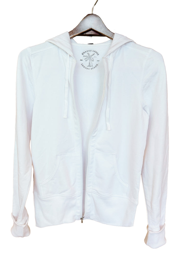 White Zip Up Hoodie