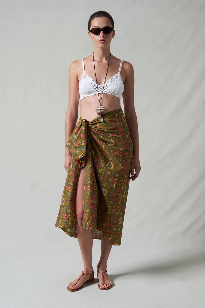 Wildflower Printed Sarong Skirts Chan Luu