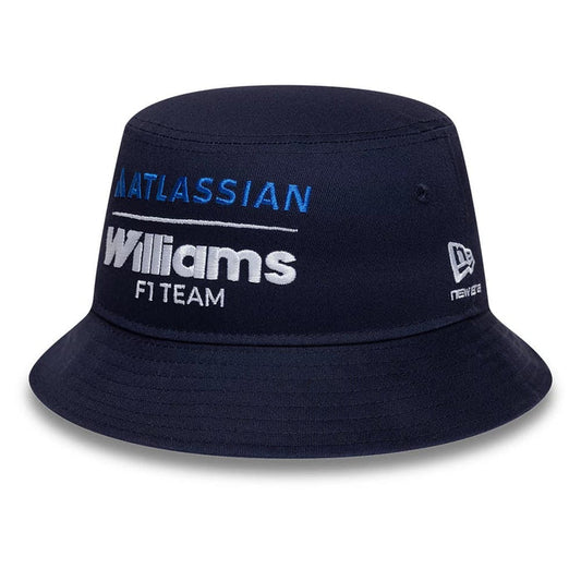 Pictured is this Atlassian Williams F1 Team Essential Bucket hat in navy. 1