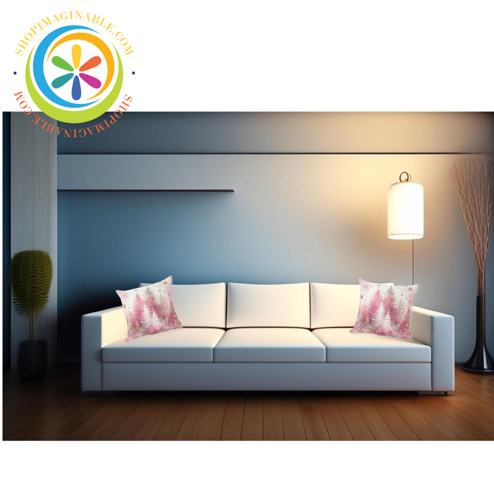 Winter Wonderland Pink Pillow Cover