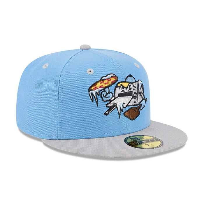 Pictured is this MiLB Theme Night Wisconsin Timber Rattler 59FIFTY Fitted cap in pastel blue. 3