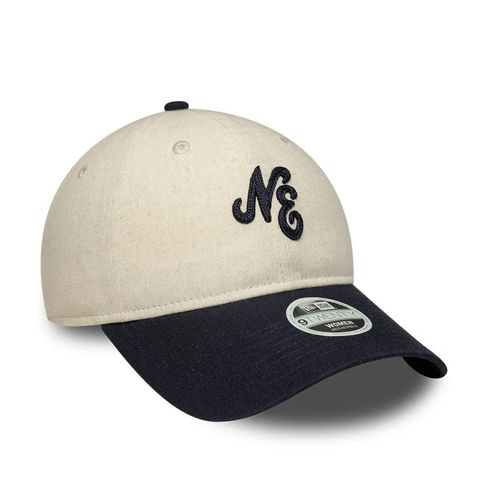 Pictured is this Womens New Era Linen 9TWENTY cap in Navy. 3