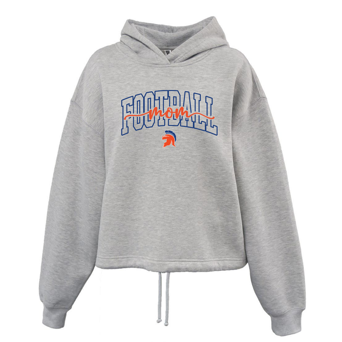 WOMEN'S SPORTS HOODIE GRAY FOOTBALL MOM SCRIPT PENNANT 5476