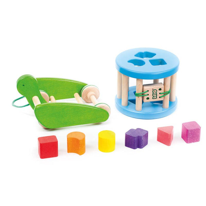 Wooden Snail Sortroller - Shape Sorter & Pull Toy - Bajo