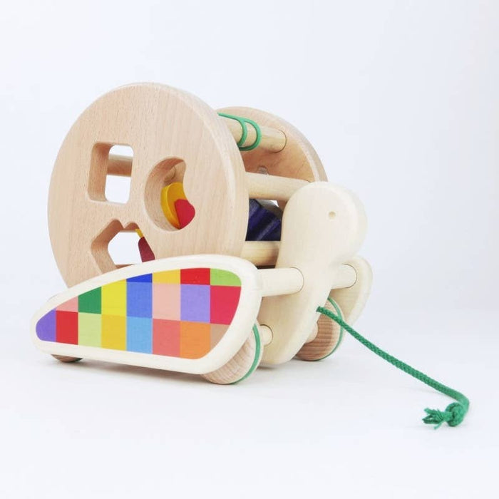 Wooden Snail Sortroller - Shape Sorter & Pull Toy - Bajo