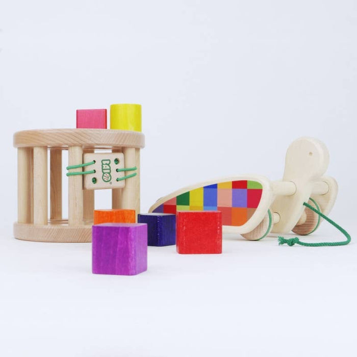 Wooden Snail Sortroller - Shape Sorter & Pull Toy - Bajo