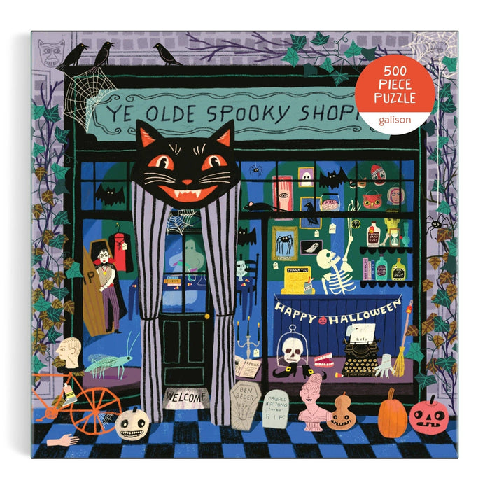 Halloween puzzle, spooky puzzle, 500 piece puzzle, Anne Bentley puzzle, Halloween decor, fall activities, autumn puzzle, spooky season, Halloween gift, folk art puzzle, cozy puzzle, seasonal puzzle, October activities, Halloween lover gift, puzzle for adults, whimsical Halloween, vintage Halloween art, pumpkin puzzle, black cat puzzle, holiday puzzle