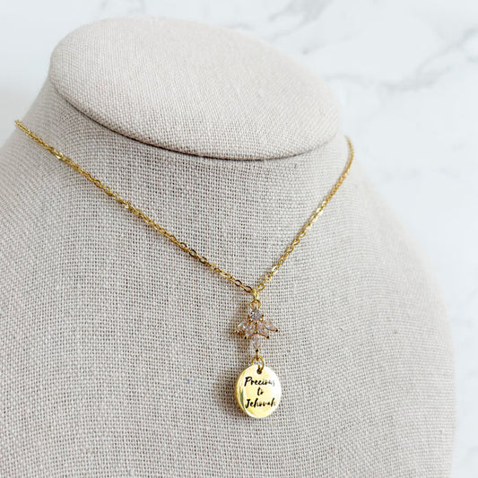 You are Precious To Jehovah Gold Necklace