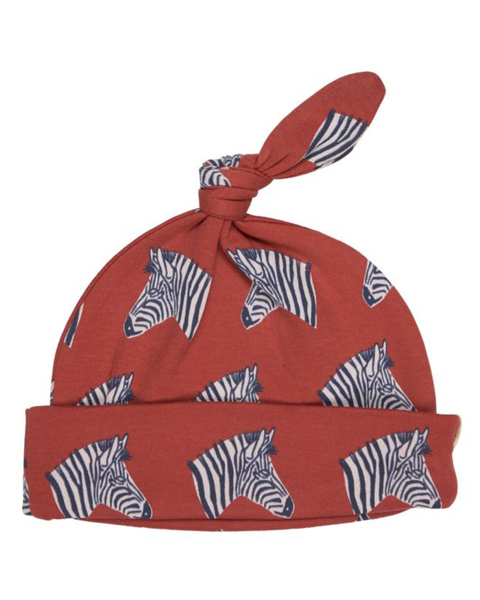 Zebra Knotted Baby Hat - Organic Cotton Top Knot Hat - Pigeon Organics